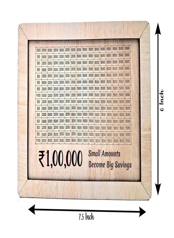 Nispruhay Wooden Money Piggy Bank Gullak Coin Box with Carved Design Savings Box Mini Bank Donation Box Smart Money Cash Coin Saving Box (White Wooden) - Image 4